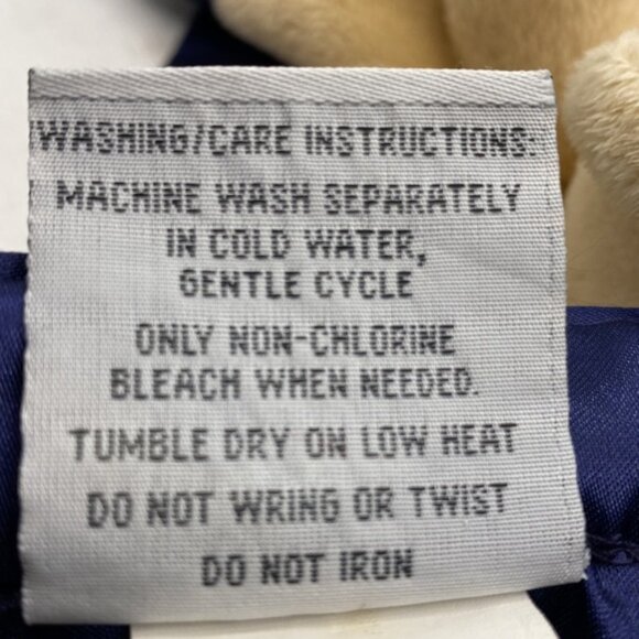 Baby Fanatic New England Patriots Bear Lovey Security Blanket Tan Navy Satin - Picture 5 of 10